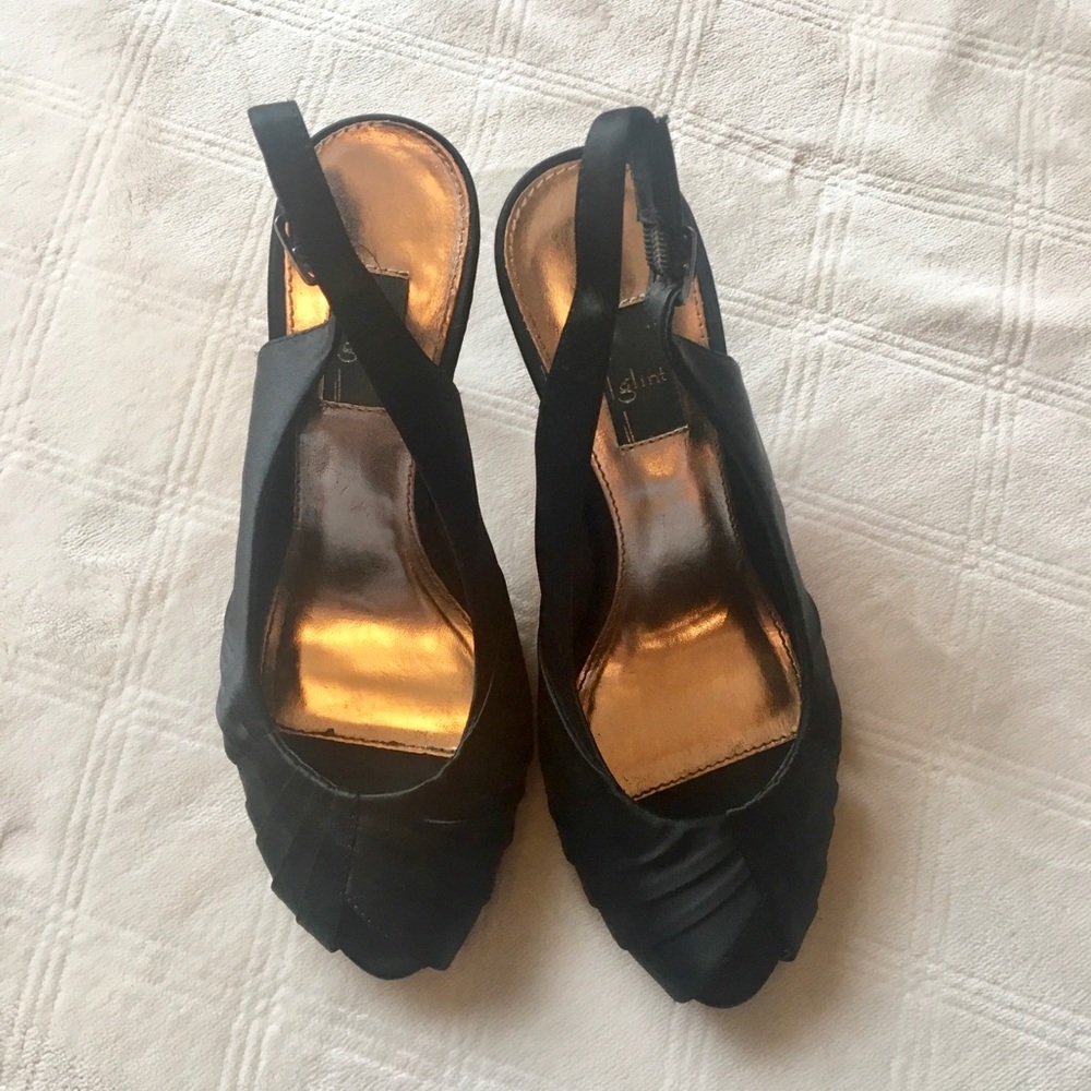 Black peep toe heels